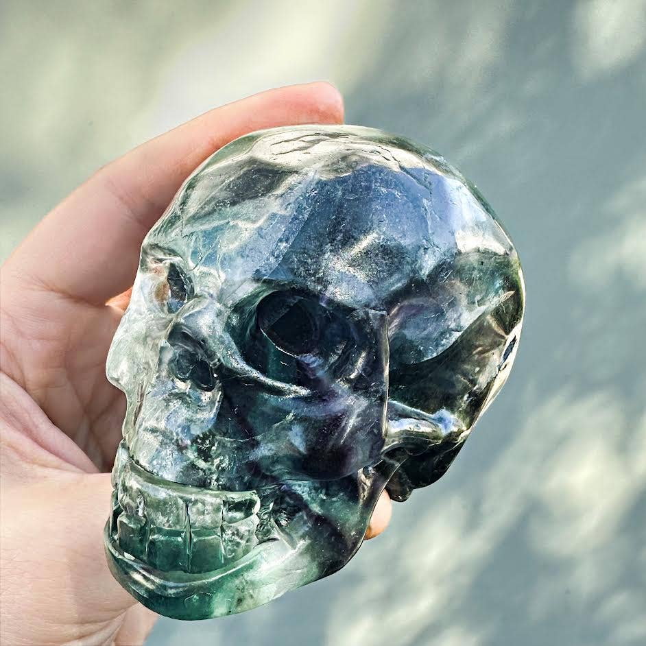 The Crystal Tabby - Wholesale Spiritual Stone/Crystal - Fluorite Skull - Large - 1 pc1