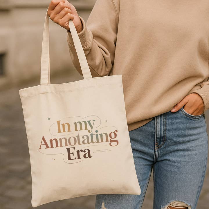 In My Annotating Era Book Lover Canvas Tote Bag for wholesale by DaisyChainDesignCo