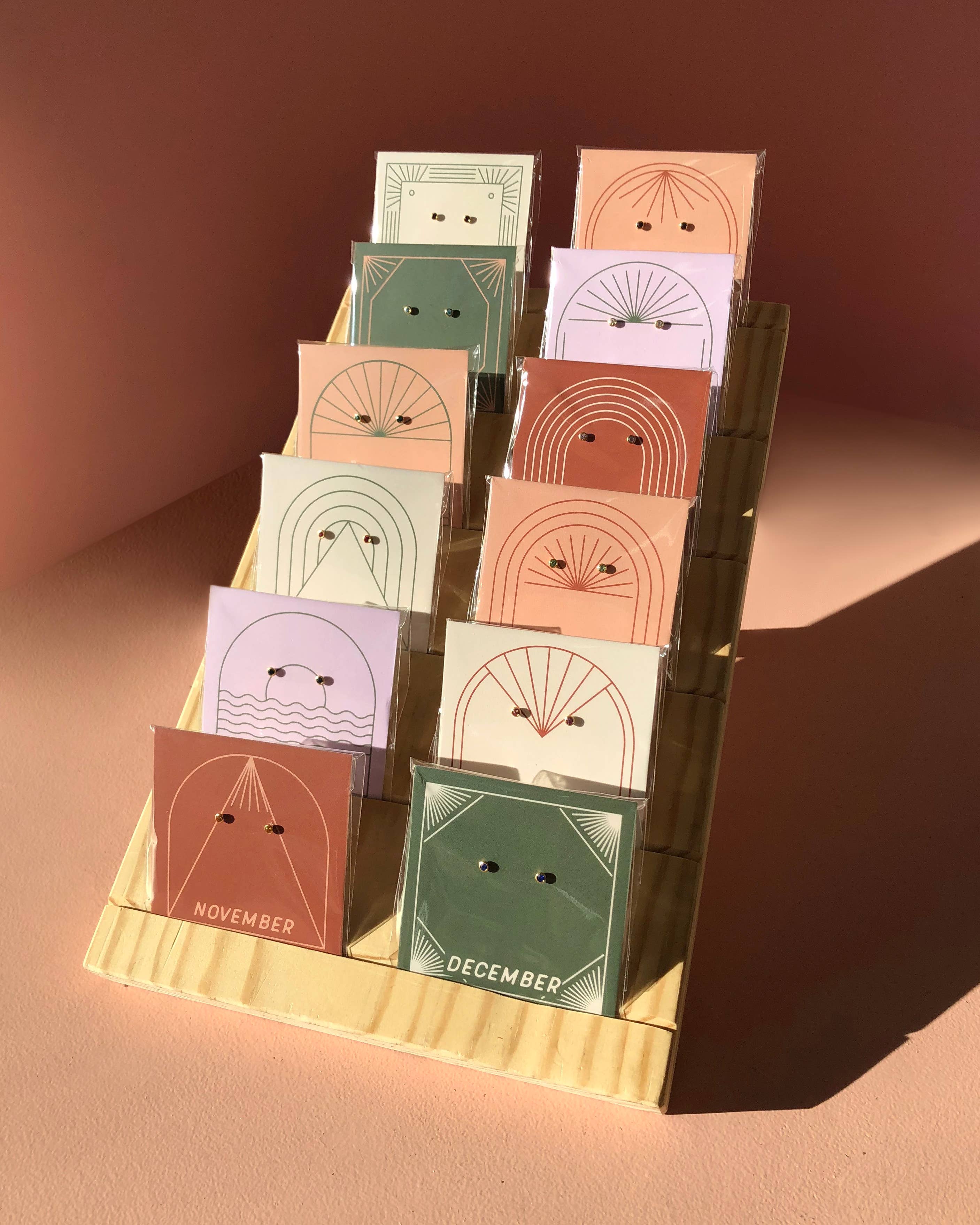 The Land of Salt - Wholesale Stud/Post Earrings - Birthstone Stud Earrings in Gold - Choose Stone6