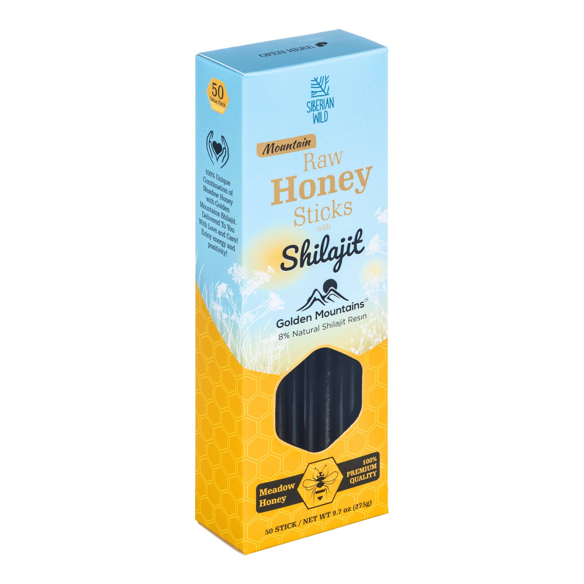 SiberianGreen - Wholesale Honey - Siberian Wild Meadow Honey Sticks with 8% Shilajit – 50 Pack Portable Honey Superfood for Active Lifestyles7