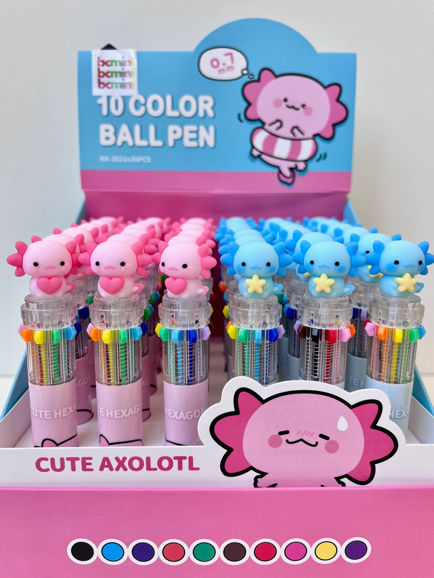 BCmini - Wholesale Pen - 23035 Axolotl 10-Color Retractable Ball Pen-364