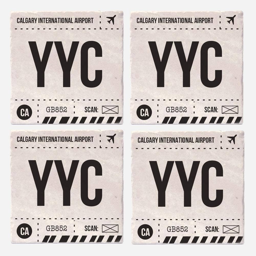 Versatile Coasters Canada - Wholesale Coasters - Calgary Airport Code Coasters1