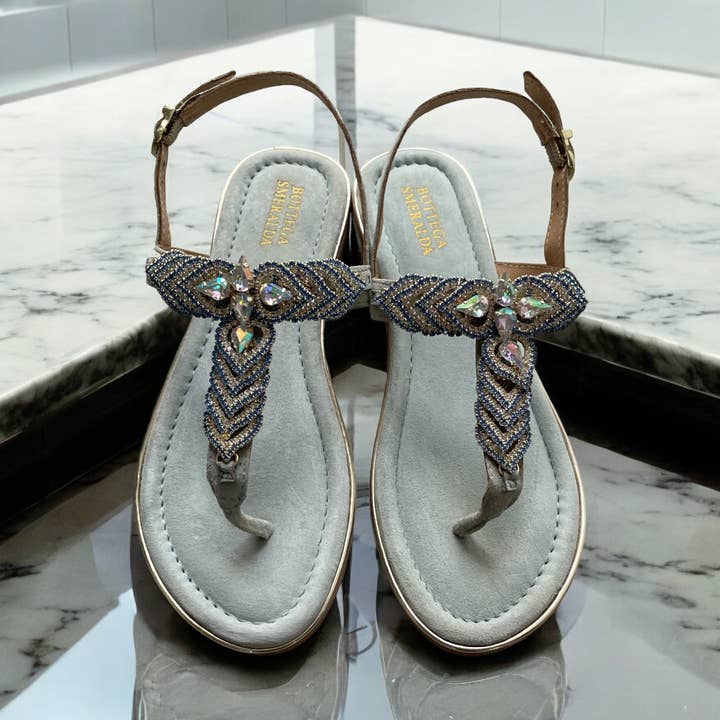 DUBAI FLIP-FLOPS 531SSQ LIGHT BLUE 674 for wholesale by BOTTEGA SMERALDA