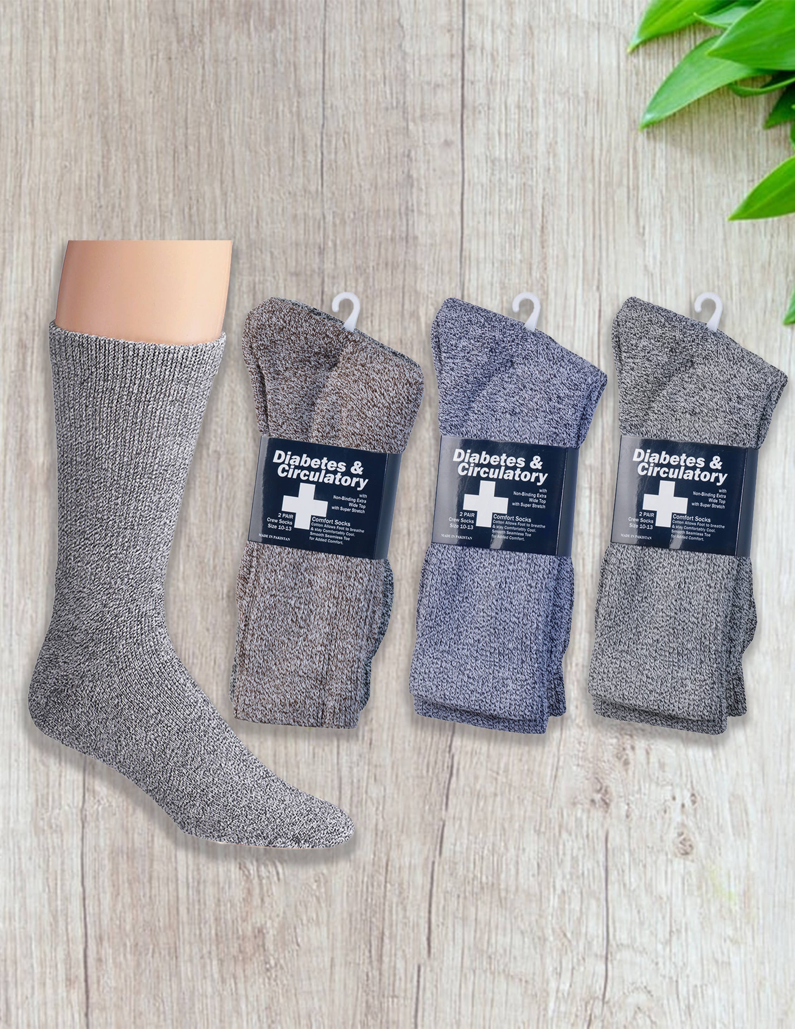 Isadora, Tipi toe, & James Fiallo - Vente Chaussettes – homme - James Fiallo Lot de 2 paires de chaussettes homme non serrantes pour diabétiques et circulation1