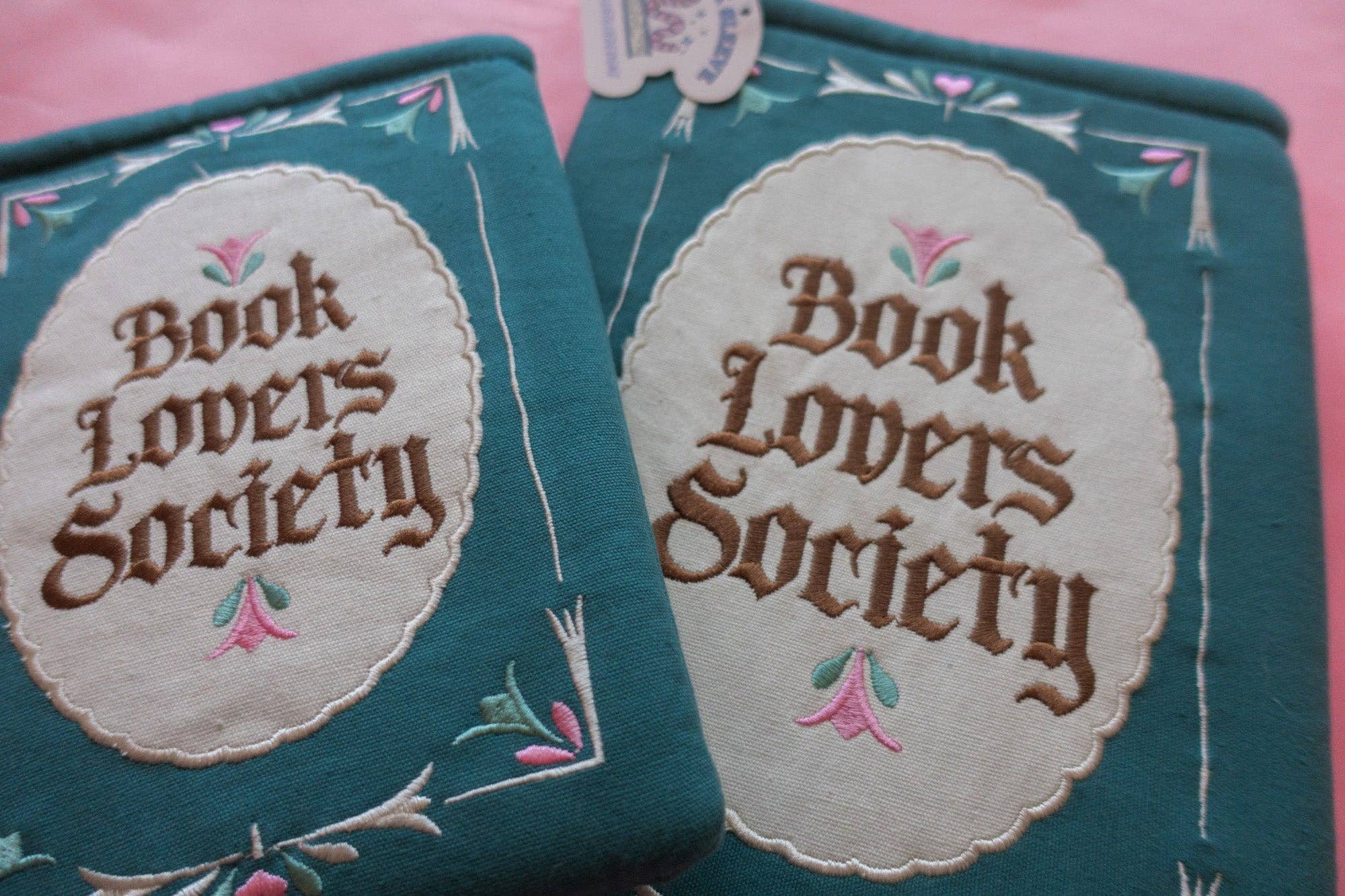 Jollie Ollie Designs - Wholesale Book Cover - Book Society Embroidered Book/Kindle Sleeve2