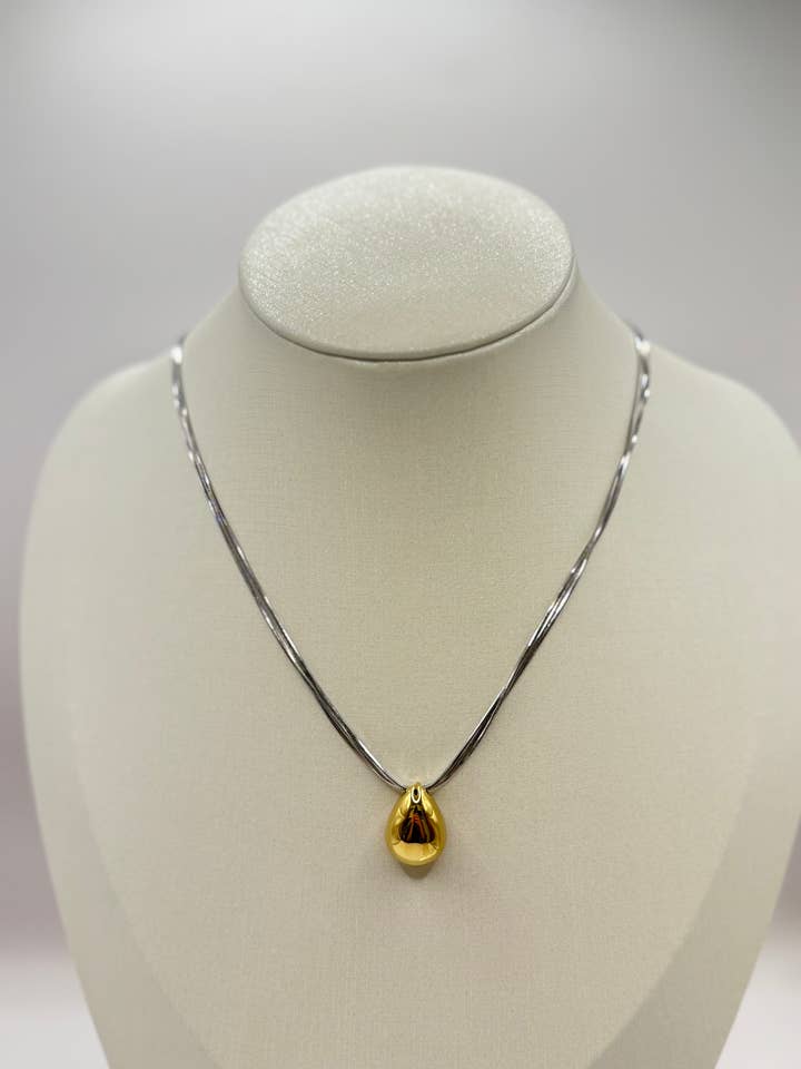 Goud Zilver Druppel Roestvrijstalen Ketting voor wholesale door YOLA