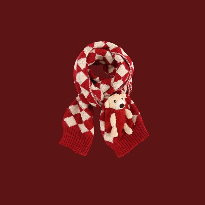 ACCITY - Wholesale Scarf - Women's - Red Knit Scarf - Cozy Winter Christmas Gift_CWASC15006