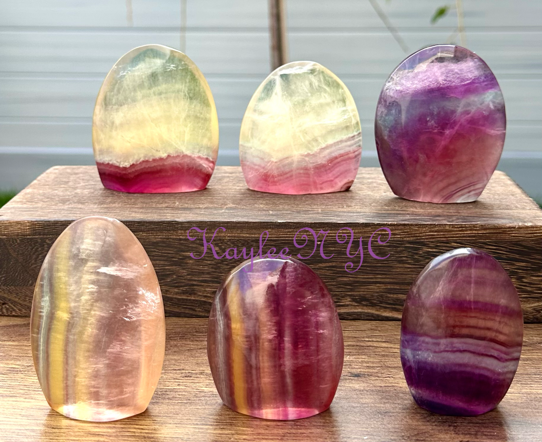 KayleeNYC - Wholesale Spiritual Stone/Crystal - Wholesale Lot 5-6 Pcs Natural Rainbow Fluorite Freeform2