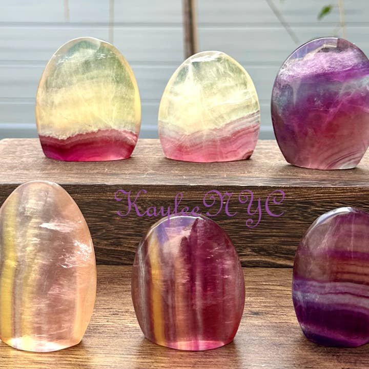 KayleeNYC - Wholesale Spiritual Stone/Crystal - Wholesale Lot 5-6 Pcs Natural Rainbow Fluorite Freeform2