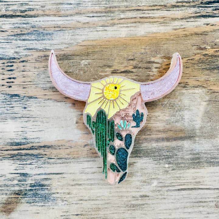 **Benutzerdefinierte** Sonnenuntergang Bullschädel Auto Lufterfrischer für den Großhandel von Southern Creek Wholesale