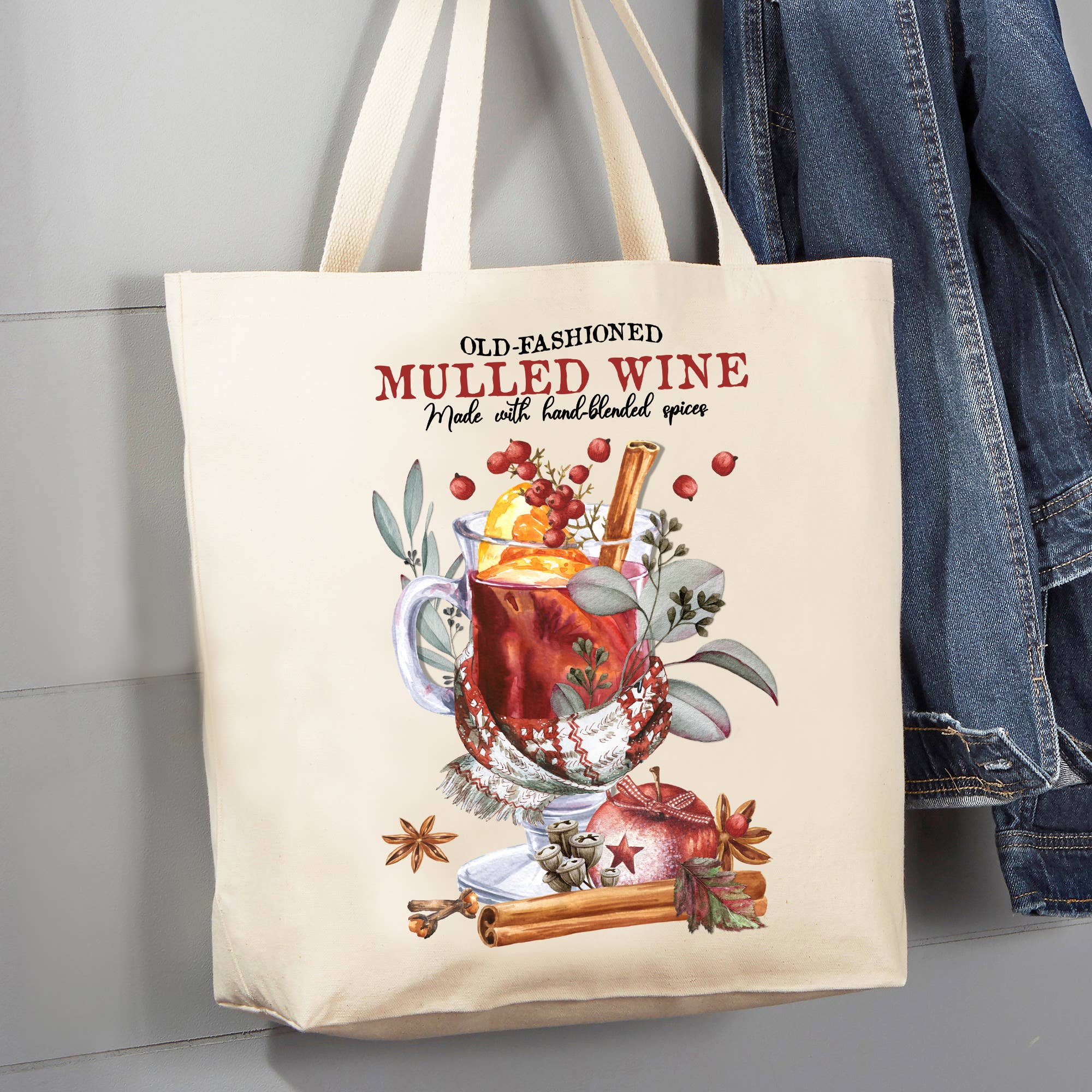 Avery Lane Gifts – wholesale Tote bag – Women's – Christmas Old Fashion Muled Wine 12 oz Canvas Tote Bag0