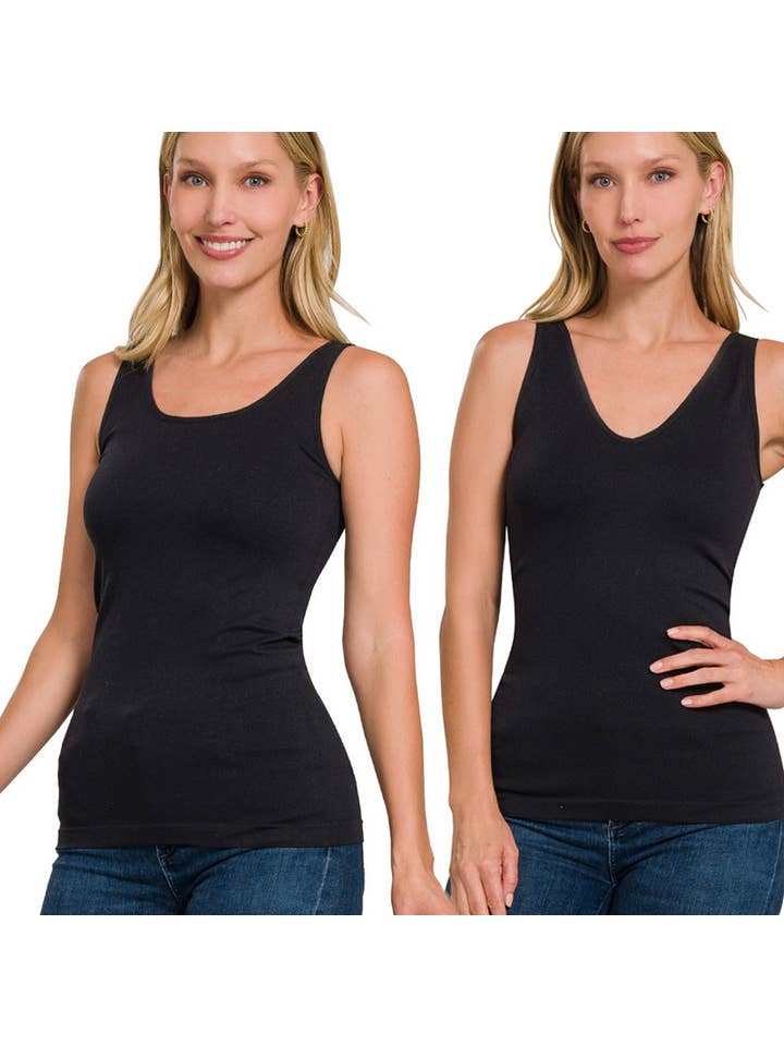 42POPS - Wholesale Tank Top - Women's - ",,,.2 Way V-neck/Scoop neck Seamless Tank