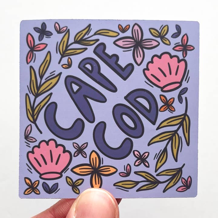 Autocollant botanique carré Cape Cod pour la vente par Keegsie Designs