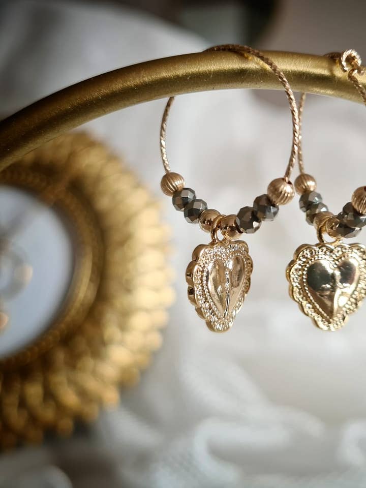 Hellige hjerte hoop øreringe for engroshandel hos O Mì