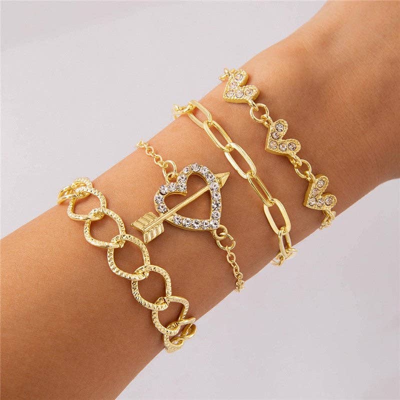 Plush Looks - Wholesale Jewelry Set - Elegant Geometric Open Bangle Set3