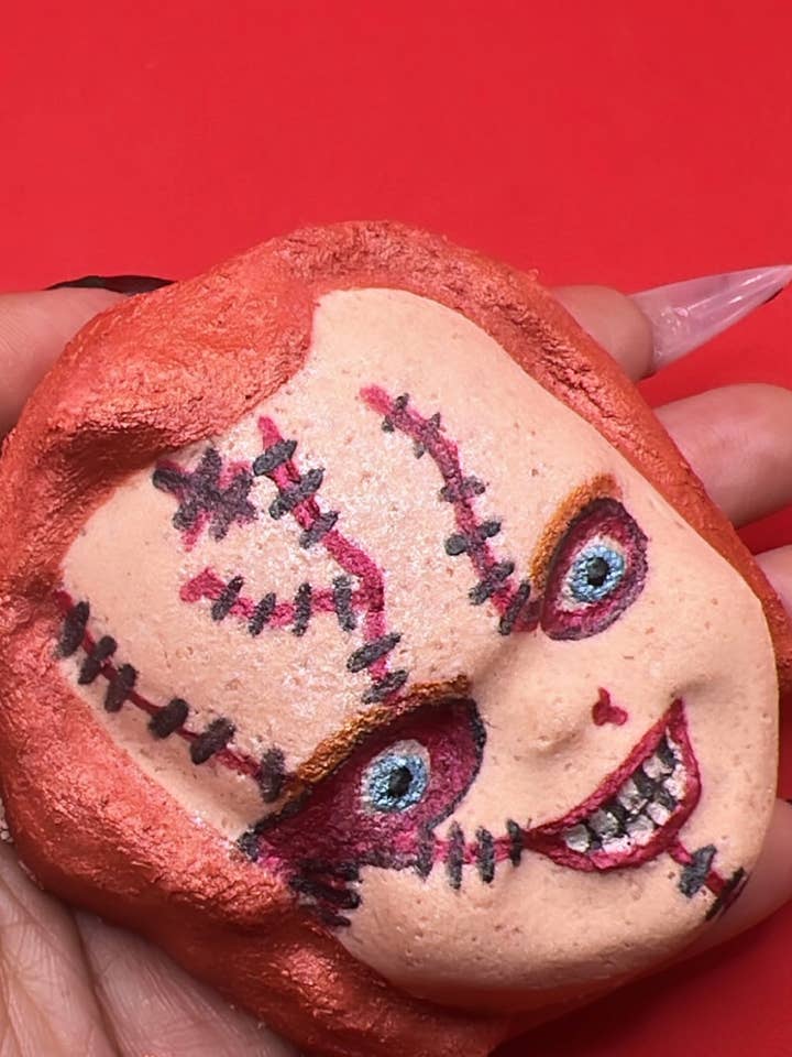 Good Guy Bath Bomb, Horror Bath Bomb, Wanna Play?, ScaryDoll for wholesale by WaterBruja