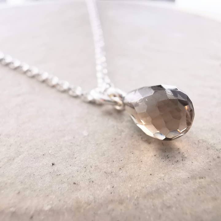 Sterling Silver Smokey Quartz Gemstone Necklace for wholesale by Sophellie Jewellery