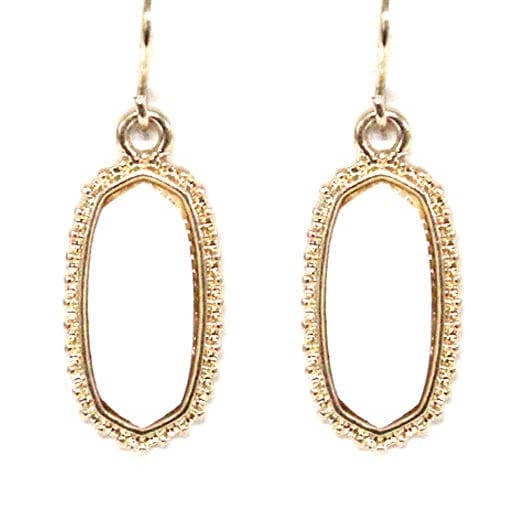 MiMi Wholesale - Vente Boucles d'oreilles pendantes - VE1442 Boucles d'oreilles pendantes ovales hexagonales en pierre druze5