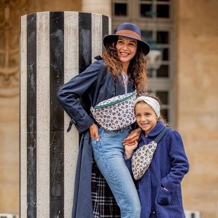 MELLIPOU - Vente Sac ceinture – femme - Sac banane à langer - All over Léopard - Cadeau maman