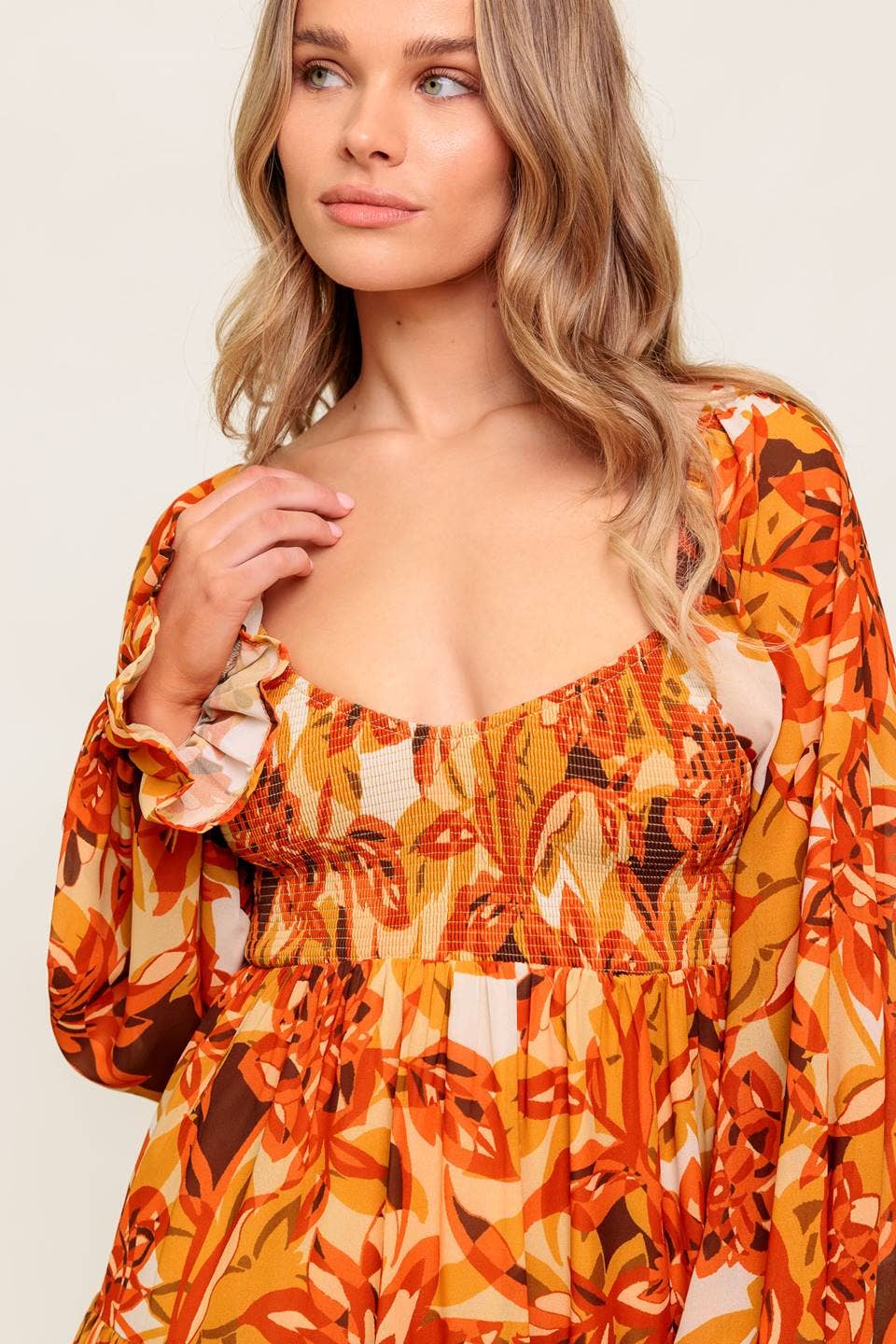 RUST A printed woven mini dress - ID21402 for wholesale on Faire5