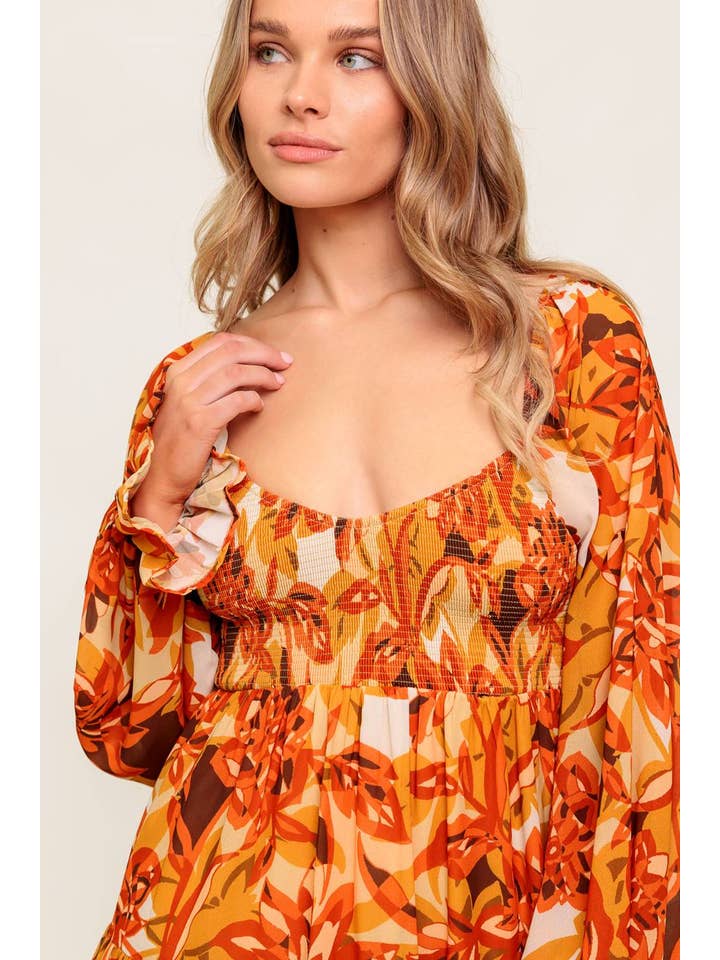 RUST A printed woven mini dress - ID21402 for wholesale on Faire5