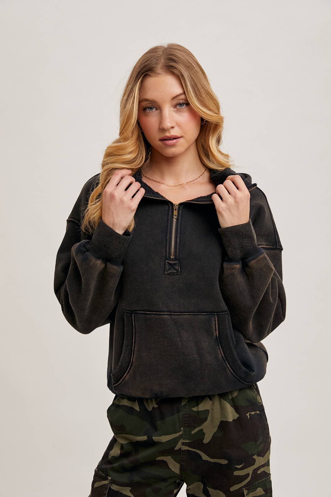 Bluivy - Vente Sweat à capuche – femme - Sweat à capuche à fermeture zippée devant avec intérieur en polaire3