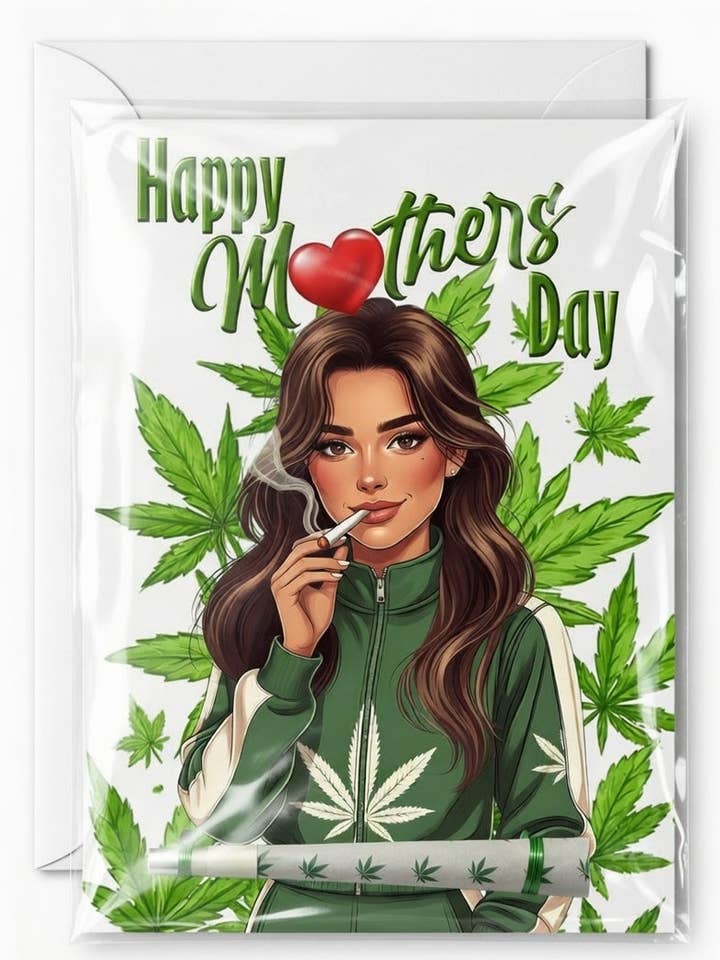 Love U Mum - Mother's Day Cannabis Greeting Card for wholesale by Reefer Cards