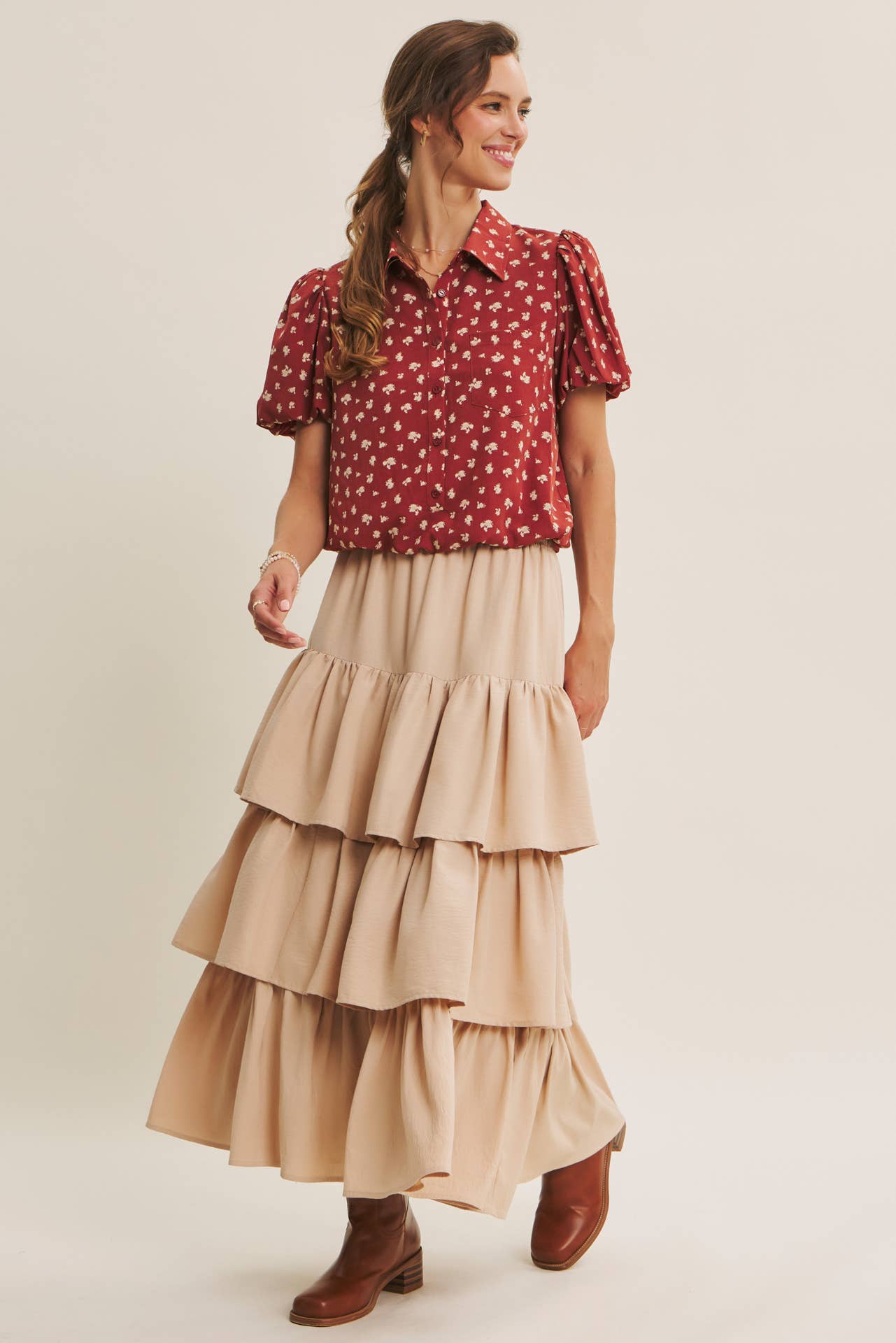 in february - Wholesale Skirt - Women's - AIRY YEAR-ROUND TIERED RUFFLE MAXI SKIRT WITH POCKETS31