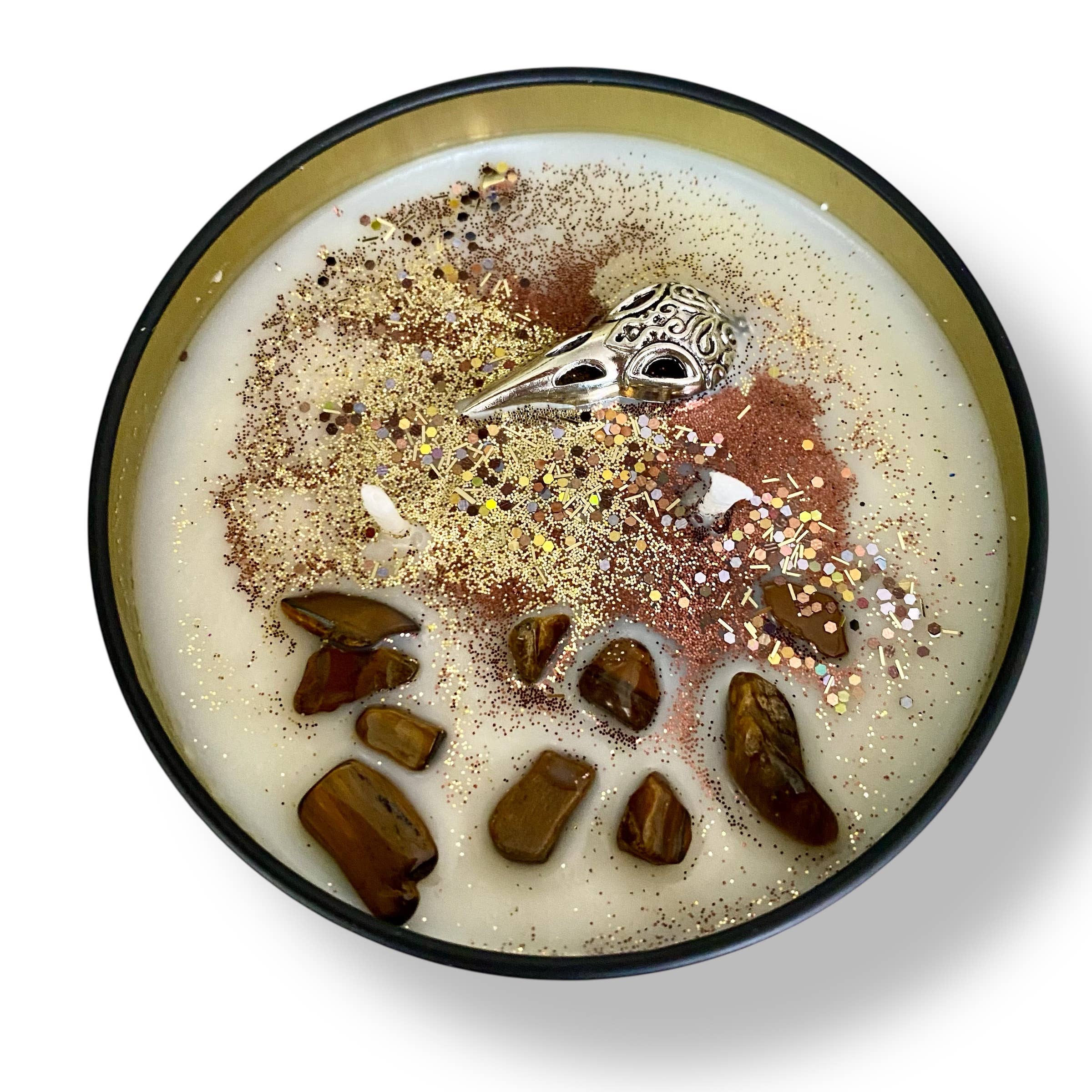 Raven’s Hearth - Wholesale Jar/Filled Candle - The Raven Candle | Beautiful Fall Scent | Soy Wax | Crystals1