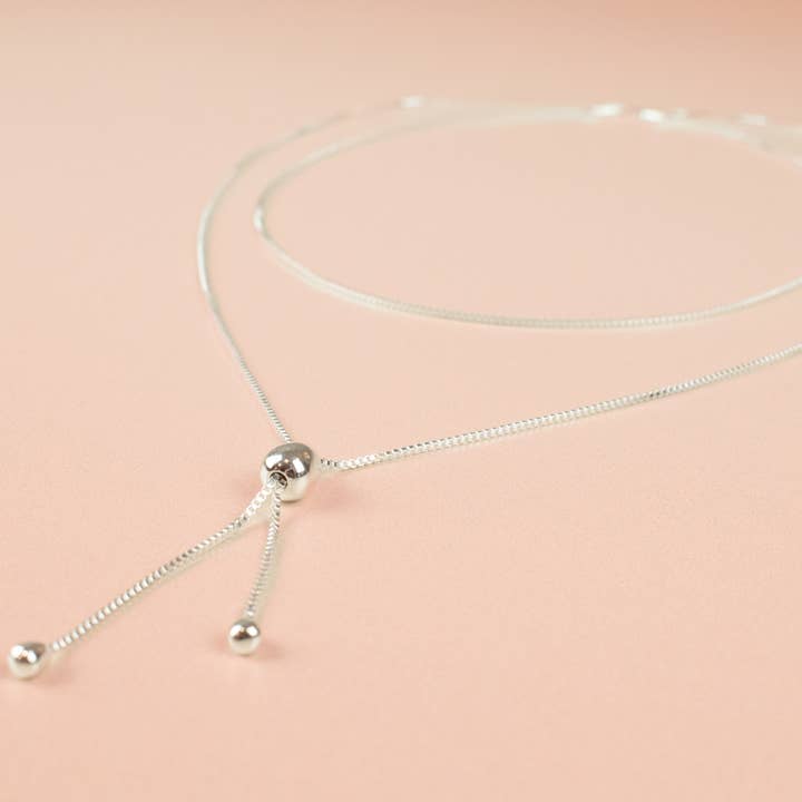 Cold Gold - Wholesale Y-Neck/Lariat Necklace - The Infinity Bolo Necklace in Sterling Silver4