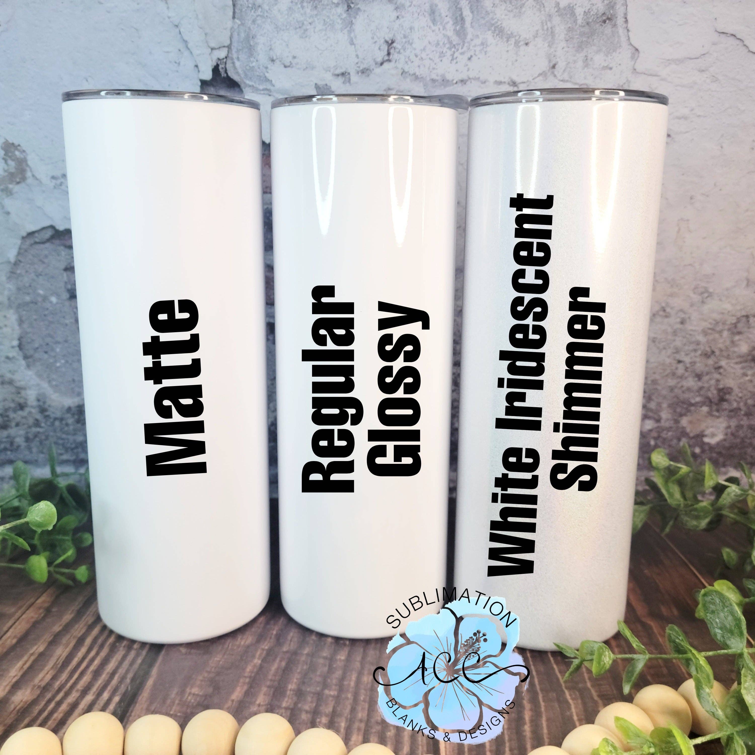 ACC Sublimation Blanks - Wholesale Insulated Mug/Tumbler - 20 oz Straight SHIMMER Sublimation ready skinny tumbler RTS, White Iridescent SHIMMER sublimation tumbler1