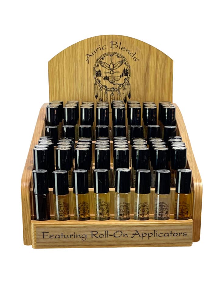 Natural Wood Perfume Display - 16 Fragrance for wholesale by Auric Blends