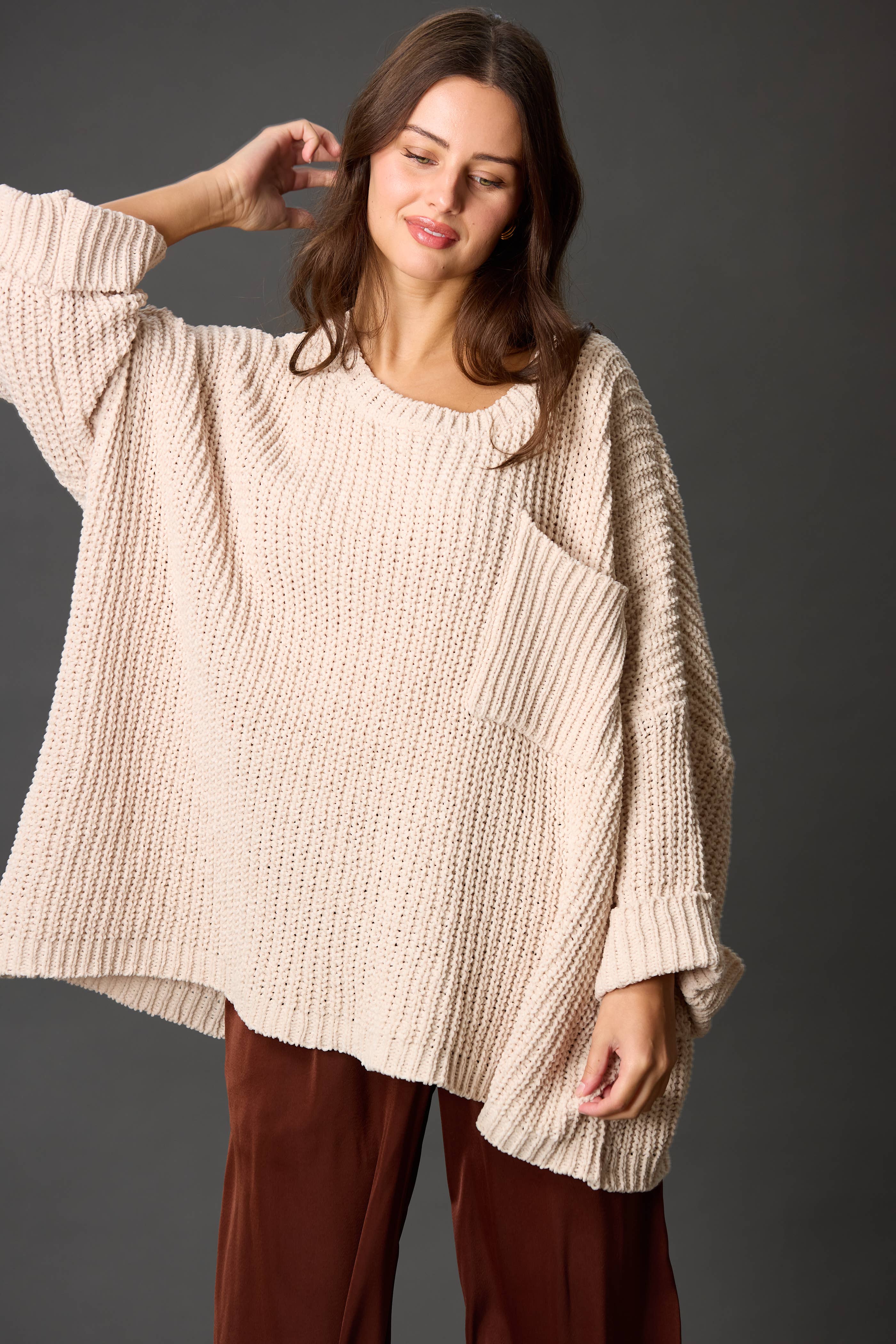 Before You Collection - Vente Pull tunique – femme - Pull oversize en chenille10