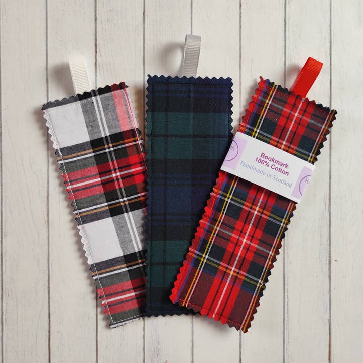 Scottish bookmarks, tartan bookmark, fabric bookmarks for wholesale by Hannah and me