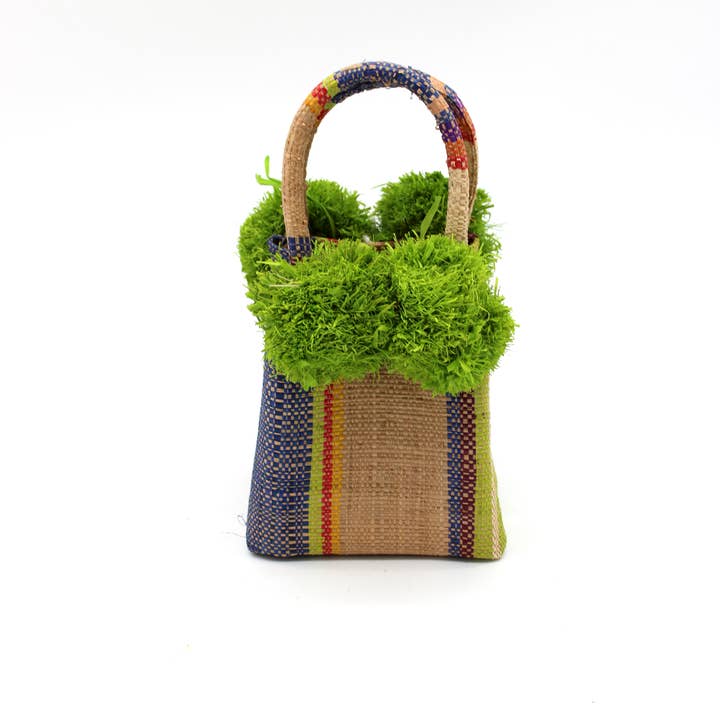 Shebobo - Wholesale Top Handle Bag - Women's - Schooner Straw Mini Bag with Pompom Accent10