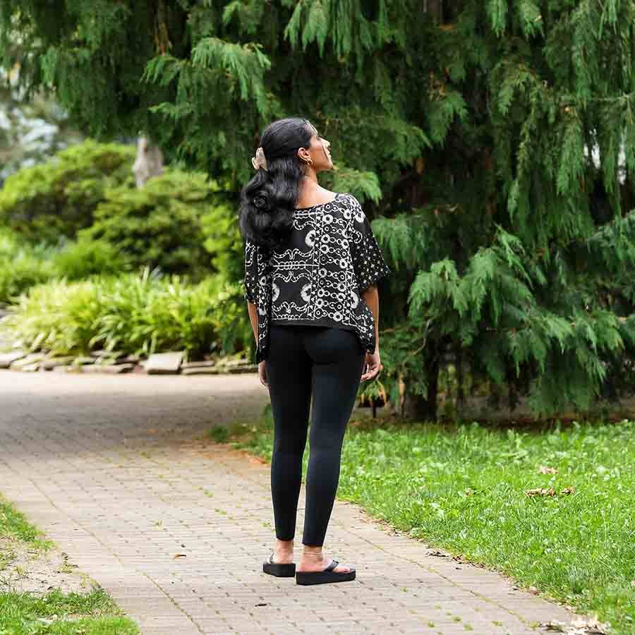 Ichcha - Wholesale Blouse - Women's - Lightweight Travel Friendly Crop Top for Women | Black Lux7