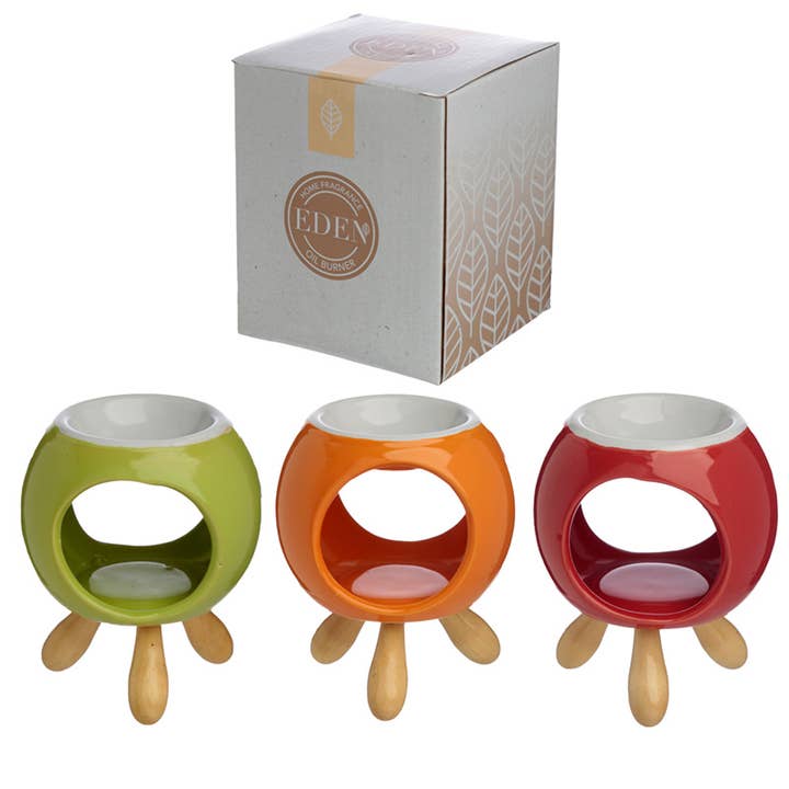 Puckator Ltd – wholesale Oil warmer – Eden Round Ceramic Oil Burner with Feet