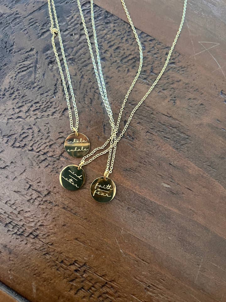 Simple Mantra Necklaces for wholesale by The Right Side Jewelry