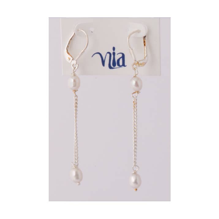 Pendiente colgante de perlas pequeñas de plata para venta al por mayor de Benjamin International