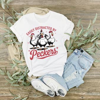 Easily Distracted By Peckers DTF Transfer for wholesale by Pretty Pop Transfers