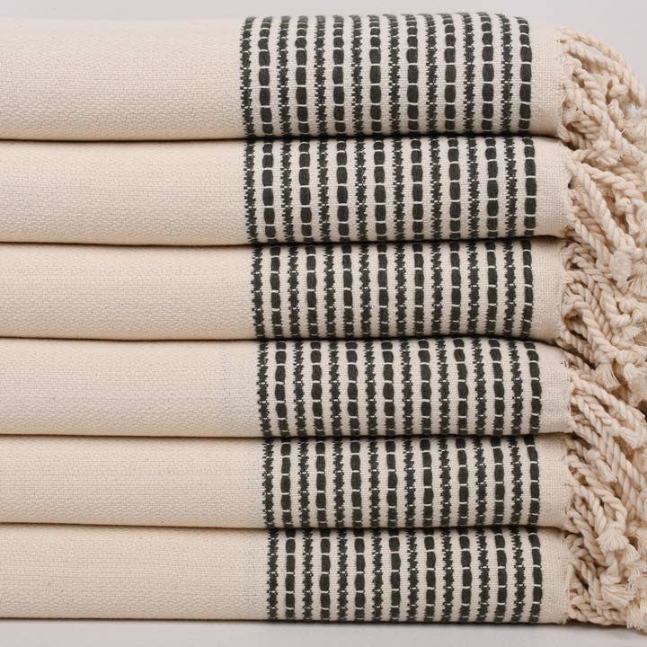 Organic Turkish Towels - Wholesale Beach Towel - Beach Towel, Monogram Turkish Towel, Khaki Green Towel2