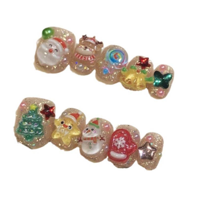 RICH COLOR Colorful Christmas Three-Dimensional Short Wear Nail Art for wholesale on Faire2