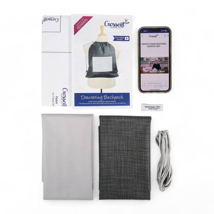 Crosscut Sewing Co. - Wholesale DIY Craft Kit - Drawstring Backpack Sewing Kit - DIY Sewing Project Kit for Beginners, Kids and Adults30