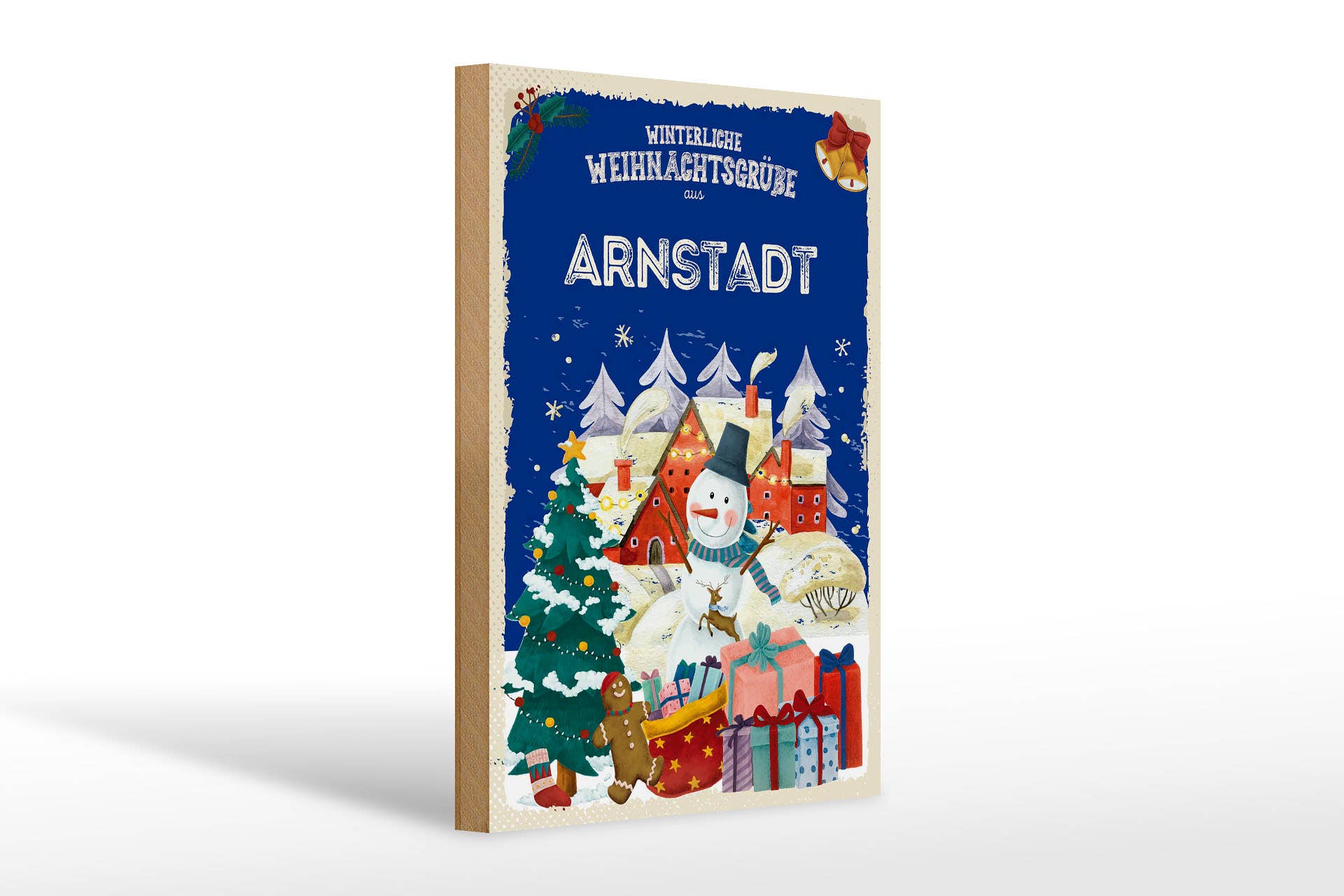 Femer - Wholesale Sign - Wooden sign Christmas greetings ARNSTADT gift 20x30cm0