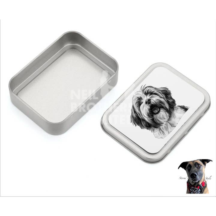 Storms Style - Wholesale Pet Treat Jar - Dog - Black and Grey Small Dog Metal Treat Tin - lots of breeds48