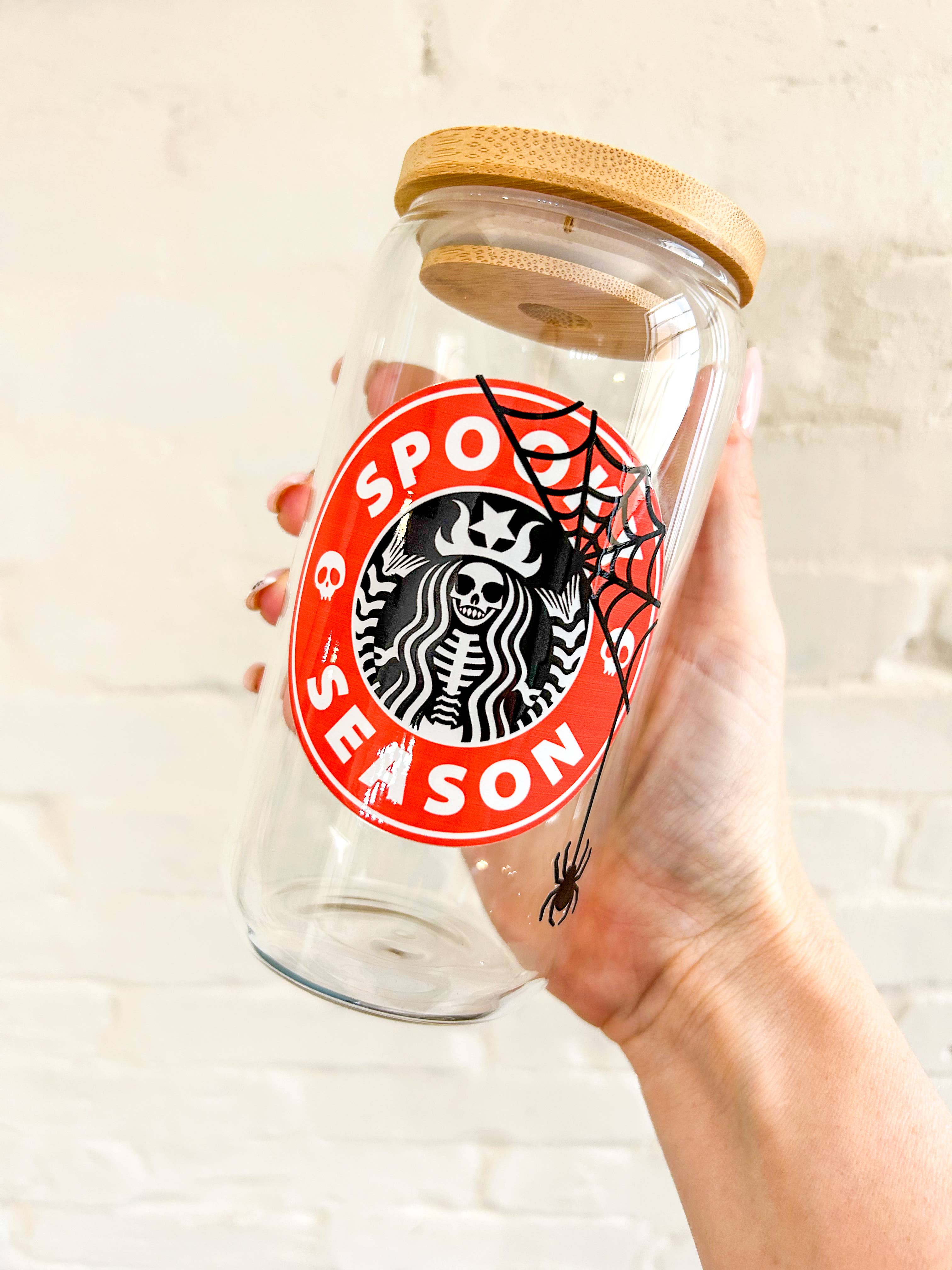 LovealwaysDesignsUS - Wholesale Drinking Glass/Cup - Iced coffee glass; fall ; Halloween; Starbucks 0