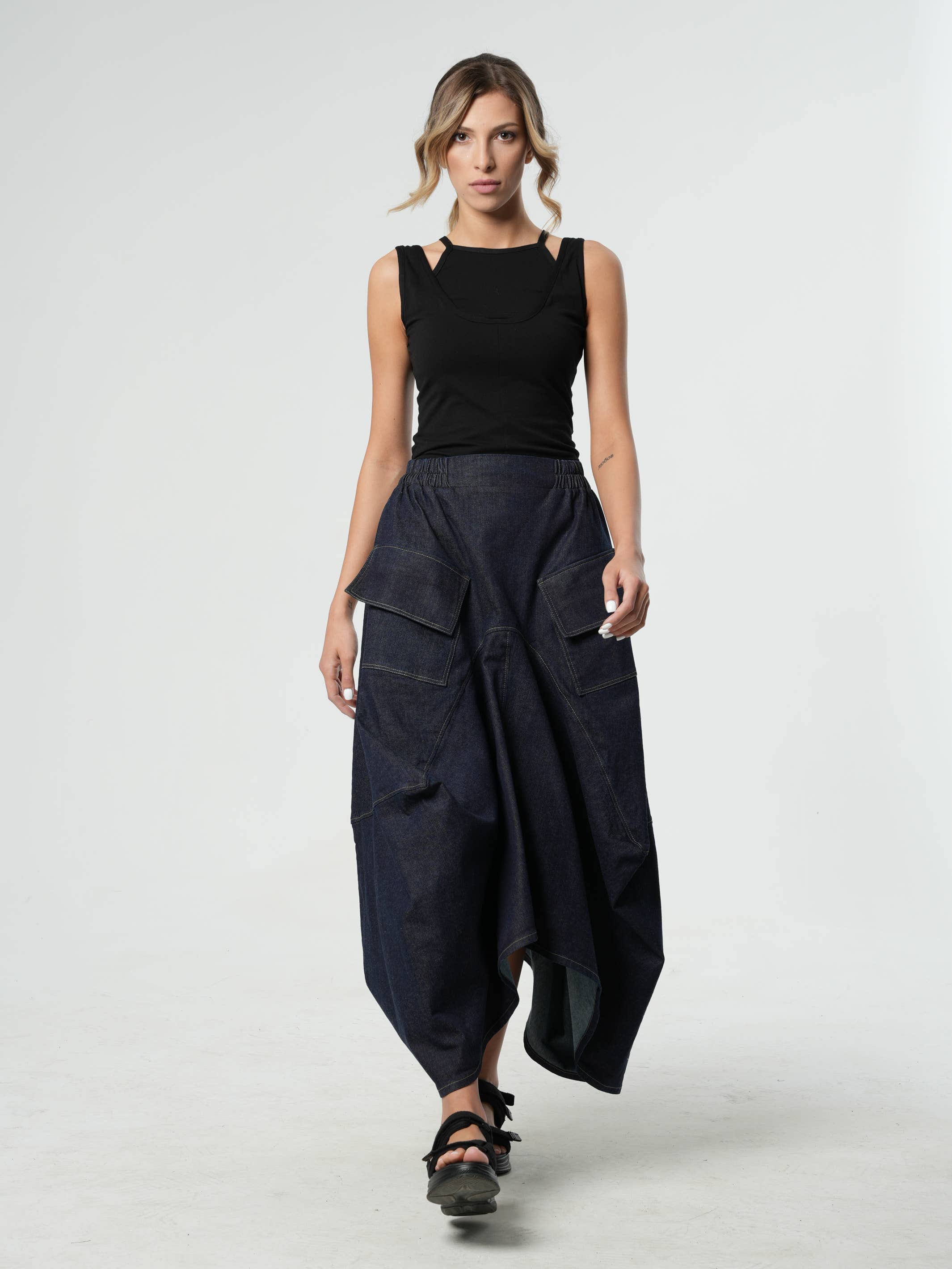 Metamorphoza - Wholesale Skirt - Women's - Denim Asymmetrical Skirt11