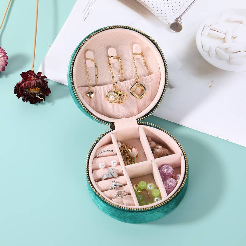 Last True Angel - Wholesale Jewelry Box/Organizer - Velvet Jewellery Case in Emerald Green2