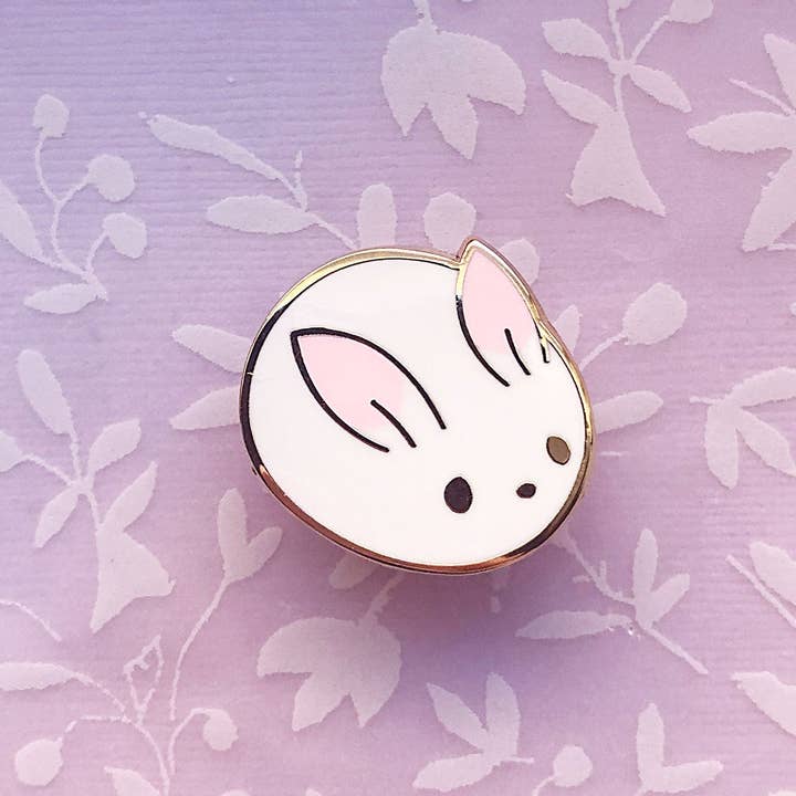 Alum and Ink - Wholesale Lapel Pin/Button - Bunny Bun Enamel Pin