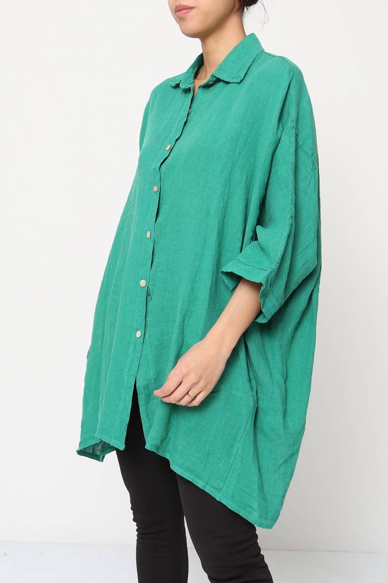 LÉA & LUC - Wholesale Button Down Shirt - Women's - 100% Linen Shirt REF. 285817